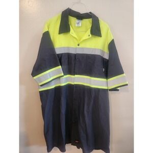 Red Kap Hi-Visibility SAFETY Shirt Gray Yellow Reflective Size XXLarge Type O